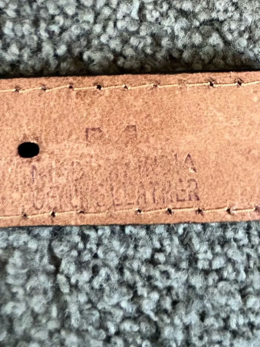 Vintage Tooled Leather Cabochon 10-Paise Carnelian Jade Gemstone India Boho M